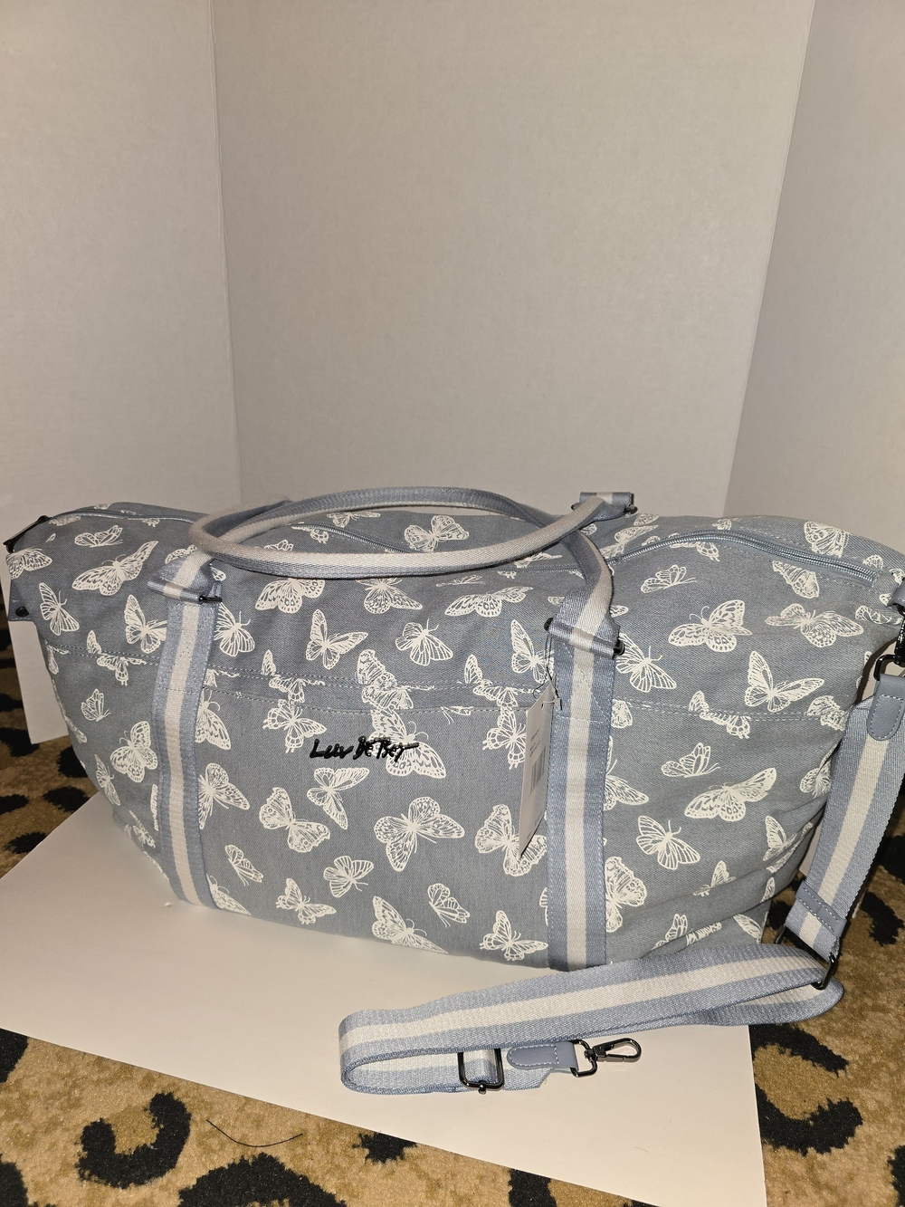 Luv Betsey Light Blue Butterfly Duffle Bag